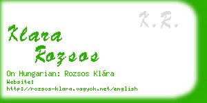 klara rozsos business card
